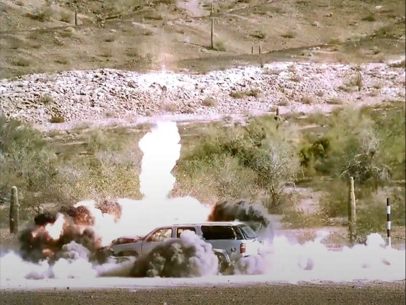 Car being blown up