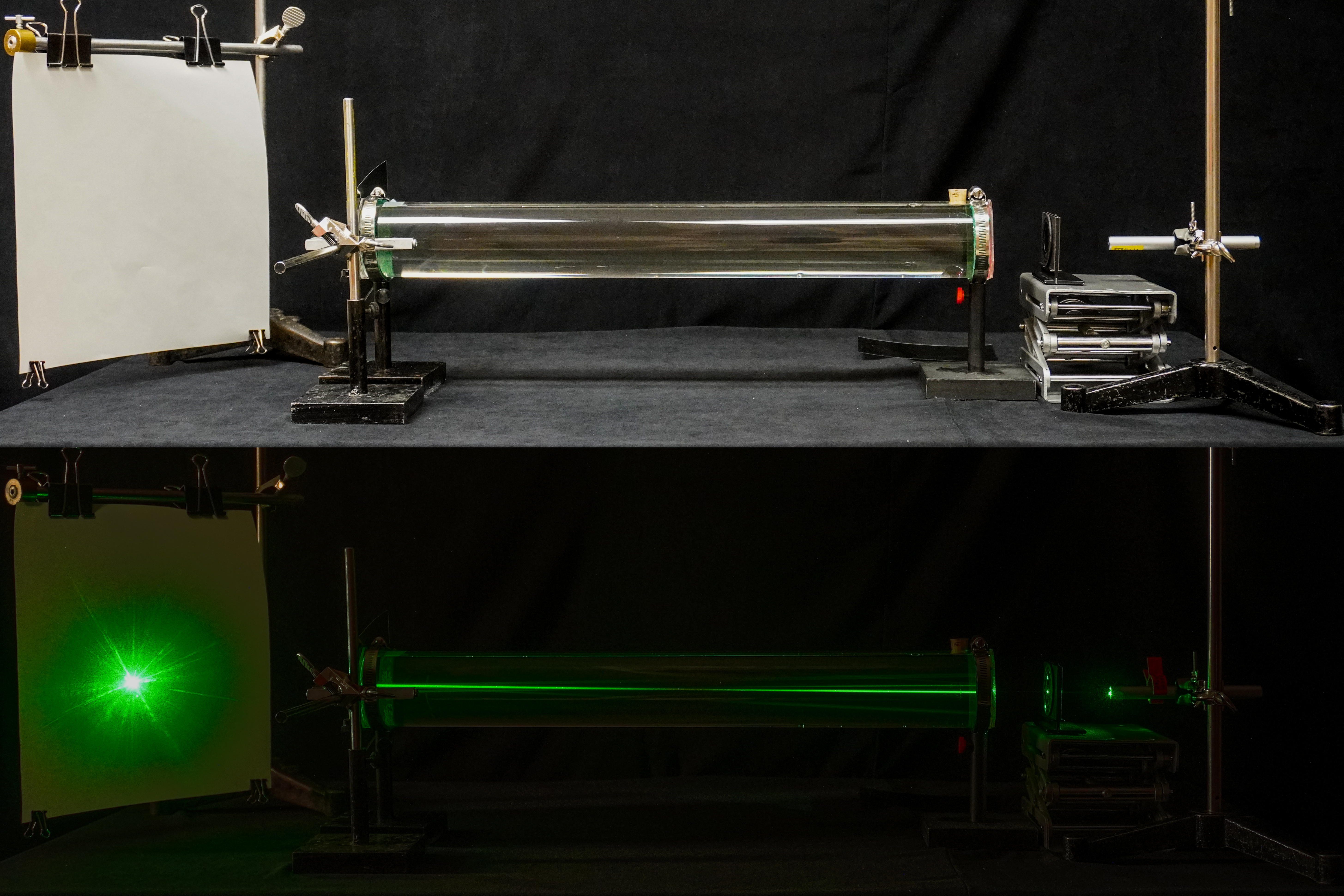 Sugar water tube polarization with laser 
