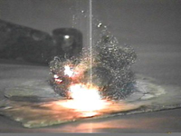 Steel wool burning