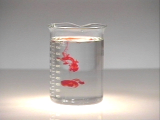 dye in beaker