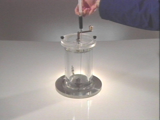 mixing dye in beaker