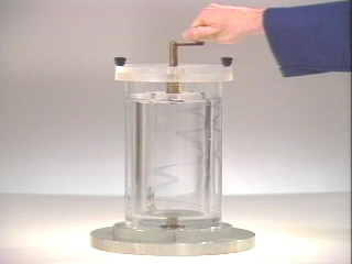 mixing dye in beaker